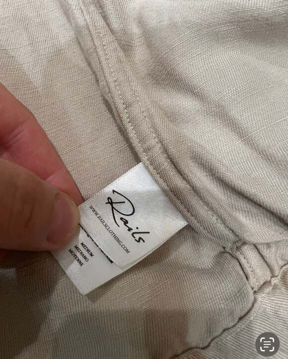 Rails Collins Utility Military Jacket in Bone Bone Linen Blend Size Medium - Picture 8 of 11